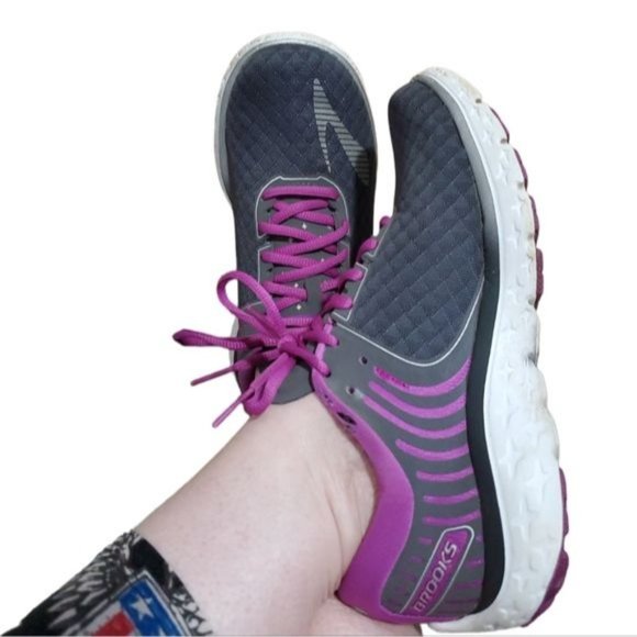 Brooks Pure Flow 6 Running Shoes Sneakers Purple Gray Women's WOMAN'S Size 8 B - Picture 3 of 16